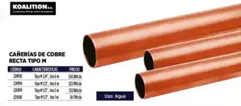 Construmart Koalition cañerías de cobre recta tipo M oferta