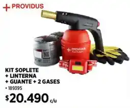 Construmart +Providus kit soplete + linterna + guante + 2 gases oferta