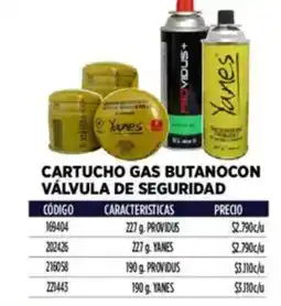 Construmart Cartucho gas butanocon válvula de seguridad oferta