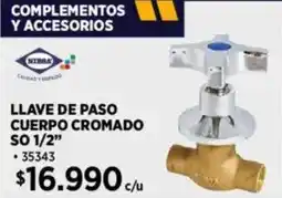 Construmart Llave de paso cuerpo cromado so oferta