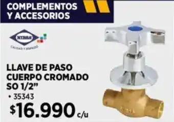 Construmart Llave de paso cuerpo cromado so oferta