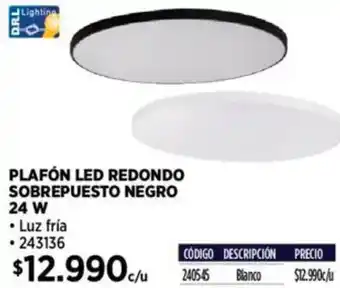 Construmart Plafon led redondo sobrepuesto negro oferta