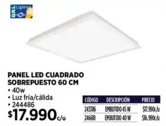Construmart Panel led cuadrado sobrepuesto oferta