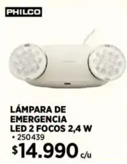 Construmart Lámpara de emergencia led 2 focos oferta
