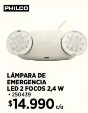 Construmart Lámpara de emergencia led 2 focos oferta