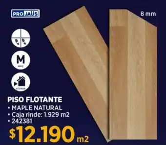 Construmart Projaus piso flotante maple natural oferta