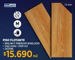 Construmart Projaus piso flotante walnut premium biselado oferta