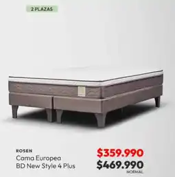Abcdin Rosen Cama Europea BD New Style 4 Plus oferta