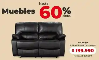 Easy M+design sofá reclinable cozy negro oferta