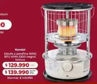 Easy Kendal estufa a parafina 9000 btu kpm-3300 negro/ blanco oferta