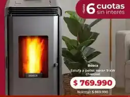 Easy Bosca estufa a pellet hera+ 9 kw charcoal oferta