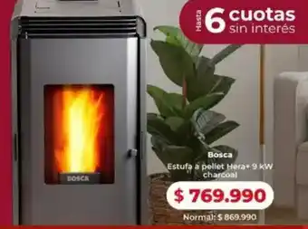 Easy Bosca estufa a pellet hera+ 9 kw charcoal oferta