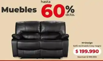 Easy M+design sofá reclinable cozy negro oferta