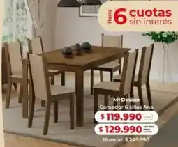 Easy M+design comedor 6 sillas ana oferta