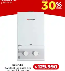 Easy Splendid calefont ionizado tiro oferta
