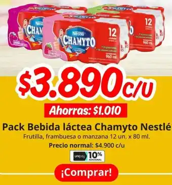 Unimarc Pack bebida láctea chamyto nestlé oferta