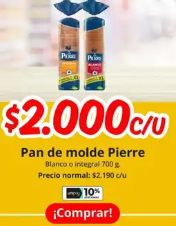 Unimarc Pan de molde pierre blanco o integral oferta