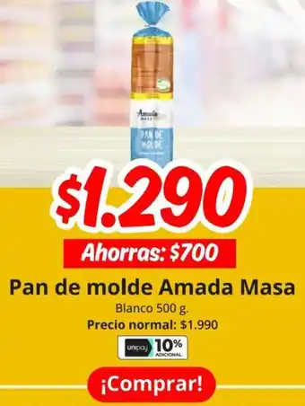 Unimarc Pan de molde amada masa blanco oferta