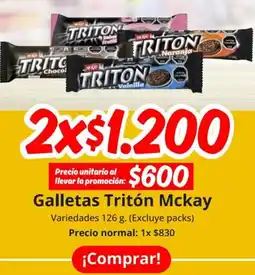 Unimarc Galletas tritón mckay variedades oferta