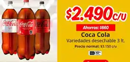 Unimarc Coca cola variedades desechable oferta