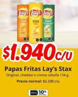 Unimarc Papas fritas lay's stax oferta