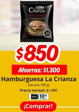 Unimarc Hamburguesa la crianza vacuno oferta