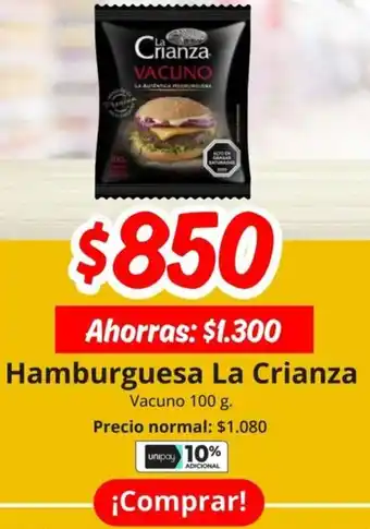 Unimarc Hamburguesa la crianza vacuno oferta