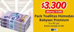 Unimarc Pack toallitas húmedas babysec premium oferta
