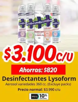 Unimarc Lysoform desinfectantes aerosol variedades oferta