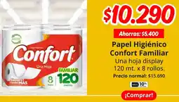 Unimarc Papel higiénico confort familiar una hoja display oferta