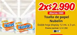 Unimarc Nubelin toalla de papel oferta