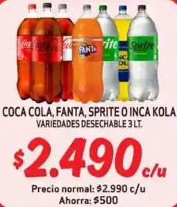 Mayorista 10 Coca cola, fanta, sprite o inca kola variedades desechable oferta