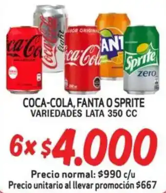 Mayorista 10 Coca-cola, fanta o sprite variedades lata oferta