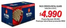 Mayorista 10 Royal guard pack cerveza lata oferta
