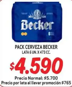 Mayorista 10 Becker pack cerveza lata oferta
