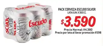 Mayorista 10 Escudo silver pack cerveza oferta