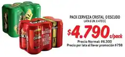 Mayorista 10 Cristal o escudo pack cerveza oferta