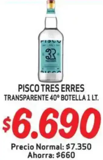 Mayorista 10 Pisco tres erres transparente 40° botella oferta