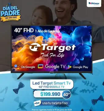 Comercial Socoepa Led target smart tv 40" fhd google tv oferta