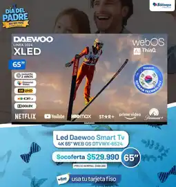 Comercial Socoepa Daewoo led smart tv 4k 65" oferta