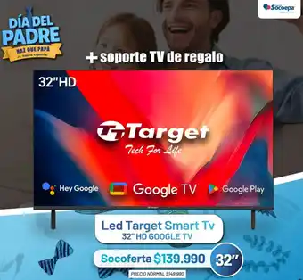Comercial Socoepa Target led smart tv 32" oferta