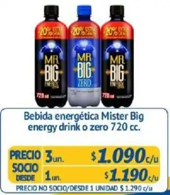 Alvi Bebida Energética Mister Big Energy Drink o Zero 720cc oferta