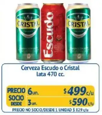 Alvi Ceveza Escudo o Cristal Lata 470cc. 3un oferta