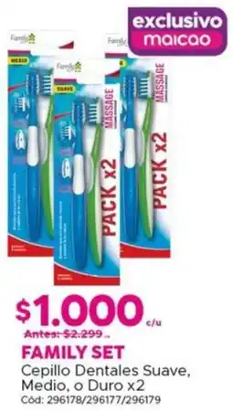 Maicao Family set cepillo dentales suave, medio, o duro oferta