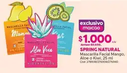 Maicao Spring natural mascarilla facial mango, aloe o kiwi oferta