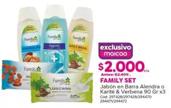 Maicao Family set jabón en barra alendra o karité & verbena oferta