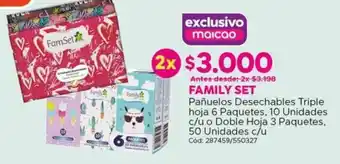 Maicao Family set pañuelos desechables triple hoja oferta