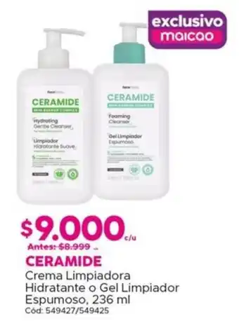 Maicao Ceramide crema limpiadora hidratante oferta