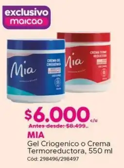Maicao Mia gel criogenico o crema termoreductora oferta