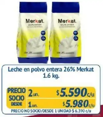 Alvi Leche en Polvo Entera 26% Merkat 1un. 1.6kg oferta